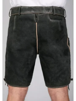 Kurze Wildbock Lederhose Friedl in schwarz