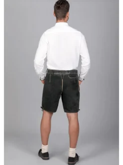 Kurze Wildbock Lederhose Friedl in schwarz