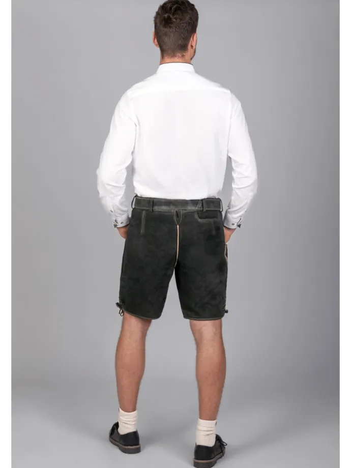 Kurze Wildbock Lederhose Friedl in schwarz