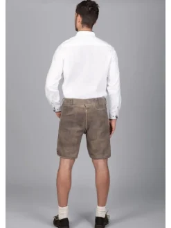 Kurze Wildbock Lederhose Kare in grau