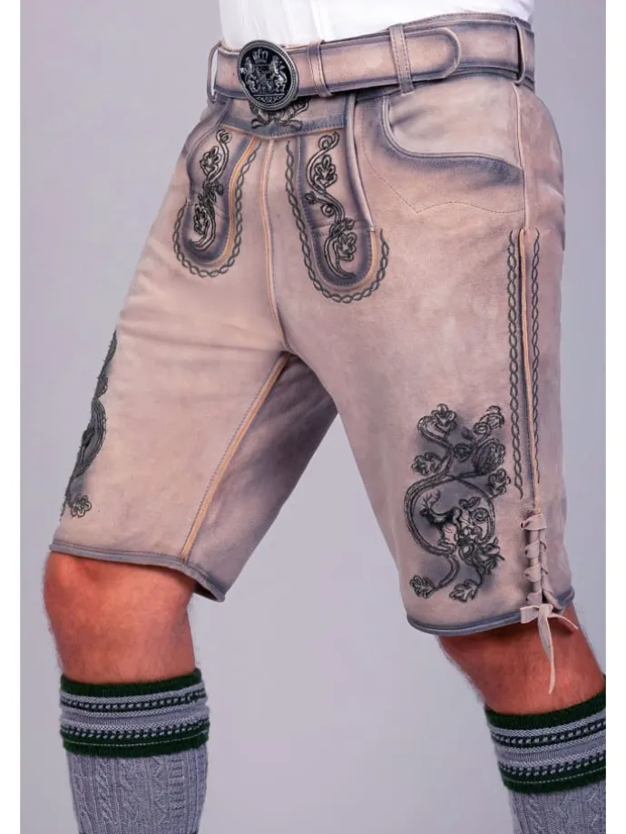Kurze Wildbock Lederhose Felix in natur