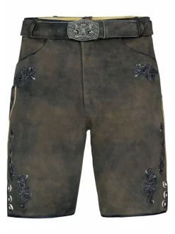 Kurze Wildbock Lederhose Lothar in dunkelbraun