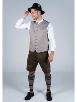 Kurze Wildbock Lederhose Lothar in dunkelbraun