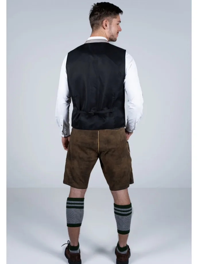 Kurze Wildbock Lederhose Lothar in dunkelbraun