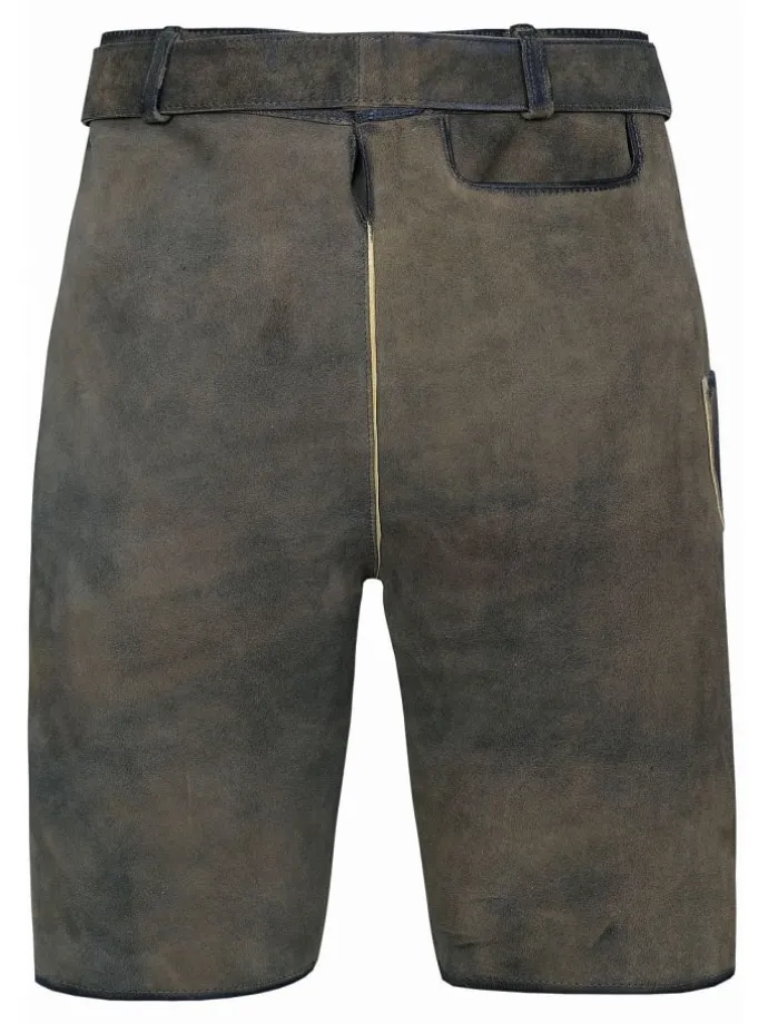Kurze Wildbock Lederhose Lothar in dunkelbraun