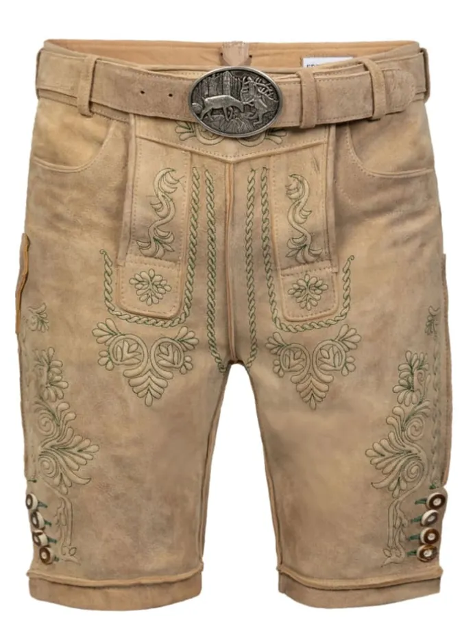 Kurze Wildbock Lederhose Adam in natur