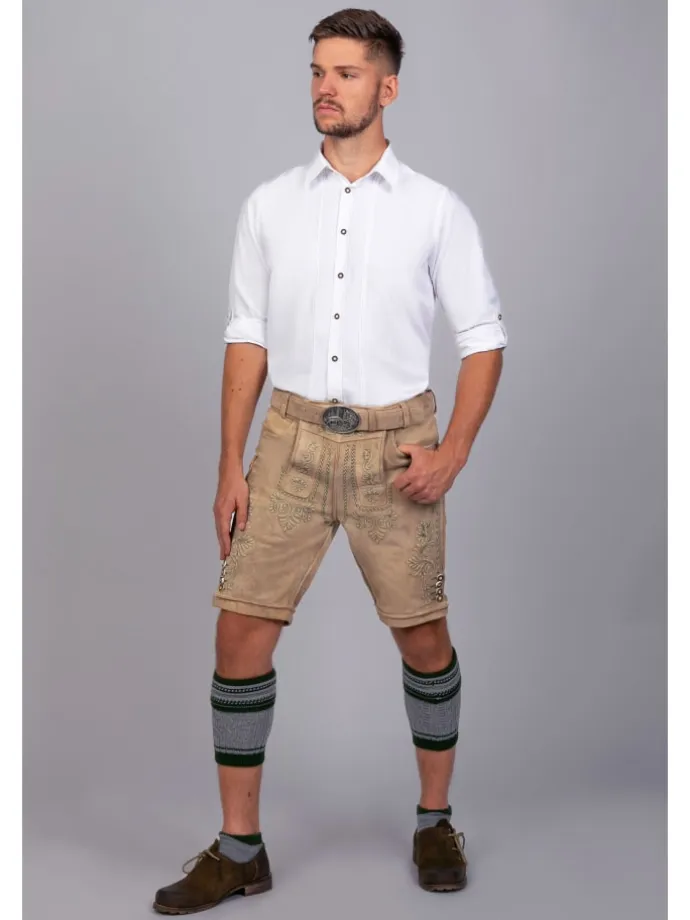 Kurze Wildbock Lederhose Adam in natur
