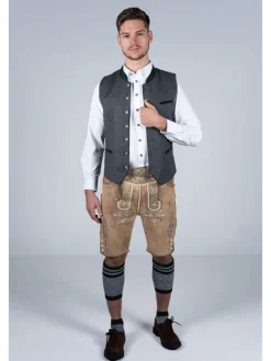 Kurze Wildbock Lederhose Vincent in hellbraun