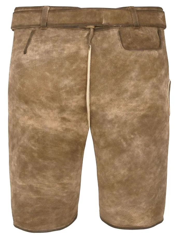 Kurze Wildbock Lederhose Vincent in hellbraun