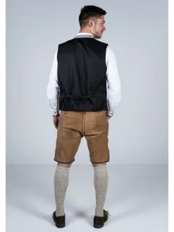 Kurze Wildbock Lederhose Toni in hellbraun