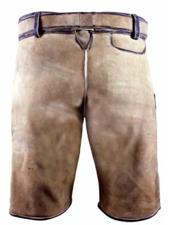 Kurze Wildbock Lederhose Toni in hellbraun
