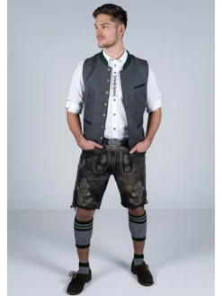 Kurze Wildbock Lederhose Alex in dunkelbraun