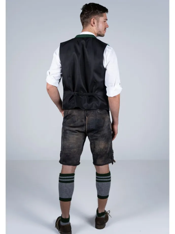 Kurze Wildbock Lederhose Alex in dunkelbraun