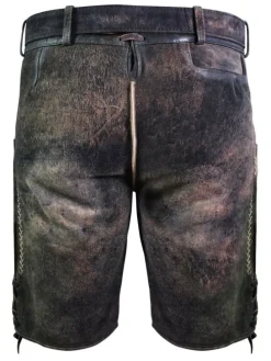 Kurze Wildbock Lederhose Alex in dunkelbraun