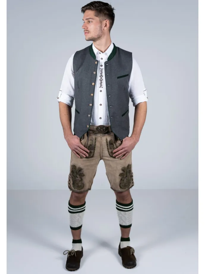 Kurze Wildbock Lederhose Michael in natur