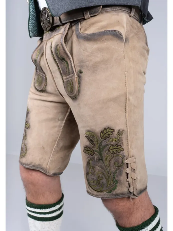 Kurze Wildbock Lederhose Michael in natur