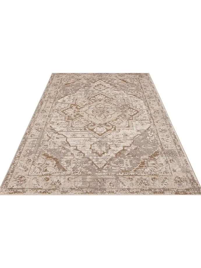 Kurzflor-Teppich "Sand" in Creme/ Hellbraun