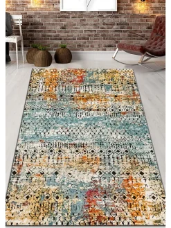 Kurzflor-Teppich "Wong" in Bunt