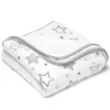 Kuscheldecke Mull 4-lagig 120 x 120 cm - in weiss,grau
