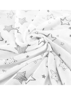 Kuscheldecke Mull 4-lagig 120 x 120 cm - in weiss,grau