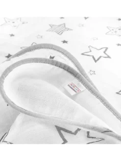 Kuscheldecke Mull 4-lagig 120 x 120 cm - in weiss,grau