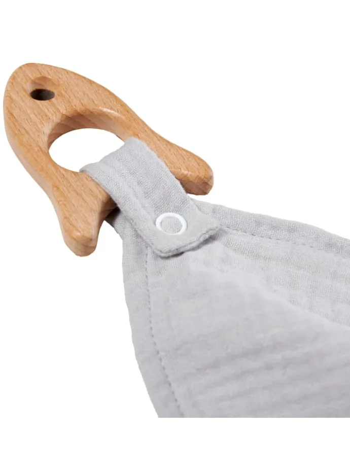 Kuscheltuch Musselin Rakete Grau
