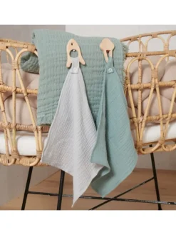 Kuscheltuch Musselin Rakete Grau