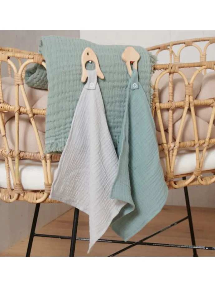 Kuscheltuch Musselin Rakete Grau