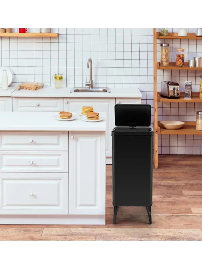 50L Mülleimer mit Sensor in Schwarz