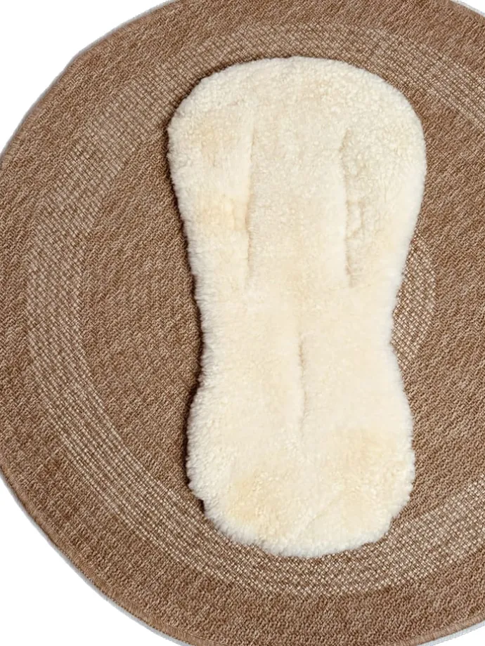 Lammfellauflage "Milky sand" in Natur - (L)77 x (B)35 cm