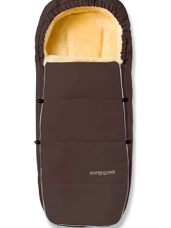 Lammfell-Fußsack "Alaska" in Braun - (L)95 x (B)34 cm