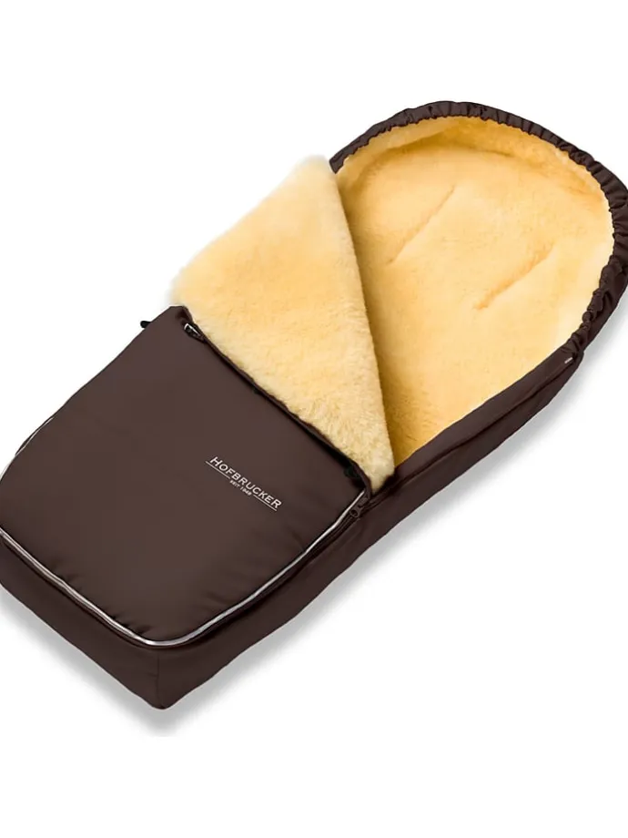 Lammfell-Fußsack "Alaska" in Braun - (L)95 x (B)34 cm