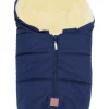 Lammfell-Fußsack "Channy" in Blau - (L)80 x (B)37 cm