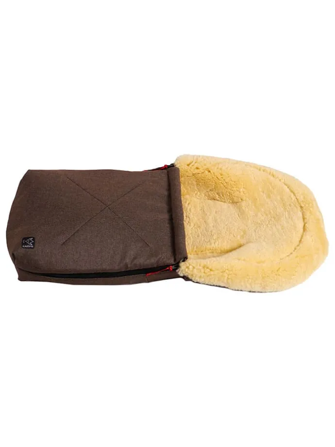 Lammfell-Fußsack "Emma" in Braun - (L)80 x (B)37 cm