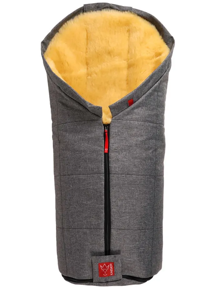 Lammfell-Fußsack "Iglu" in Anthrazit - (L)93 x (B)45 cm