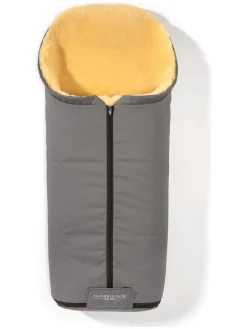 Lammfell-Fußsack "Iglu" in Grau - (L)95 x (B)34 cm