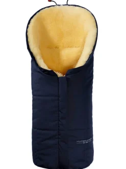 Lammfell-Fußsack in Dunkelblau - (L)80 x (B)34 cm