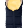 Lammfell-Fußsack "Leni" in Dunkelblau - (L)80 x (B)35 cm