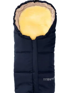 Lammfell-Fußsack "Leni" in Dunkelblau - (L)80 x (B)35 cm