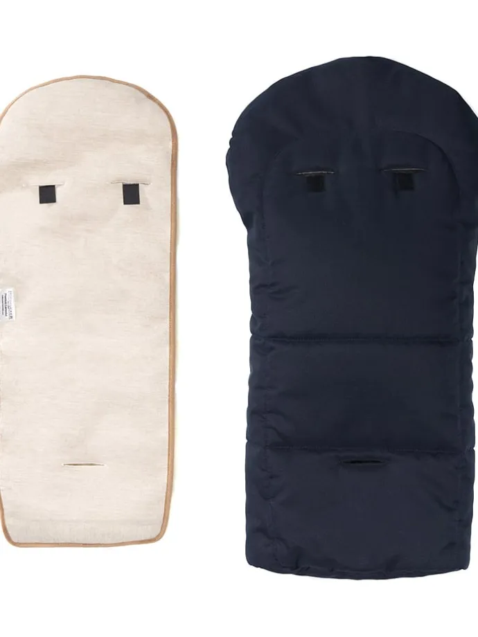 Lammfell-Fußsack "Leni" in Dunkelblau - (L)80 x (B)35 cm