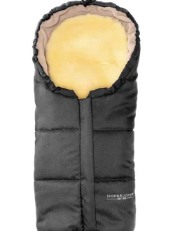 Lammfell-Fußsack "Leni" in Grau - (L)80 x (B)35 cm