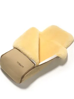 Lammfell-Fußsack "Luxus" in Beige - (L)95 x (B)34 cm