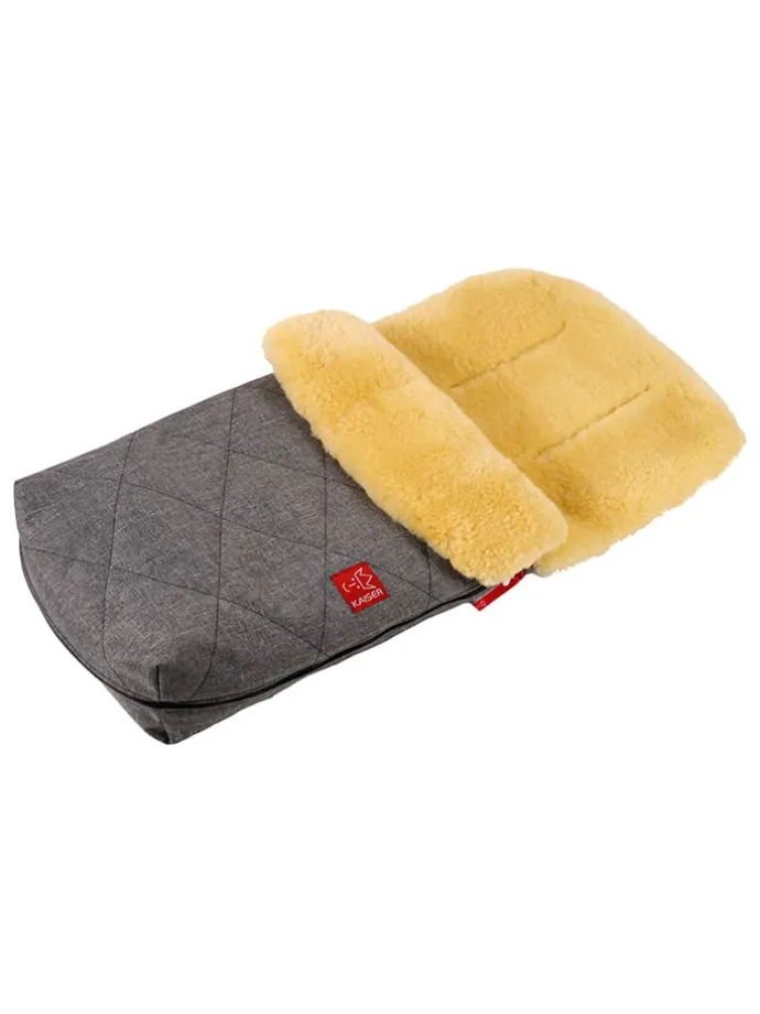 Lammfell-Fußsack "Natty" in Anthrazit - (L)85 x (B)45 cm