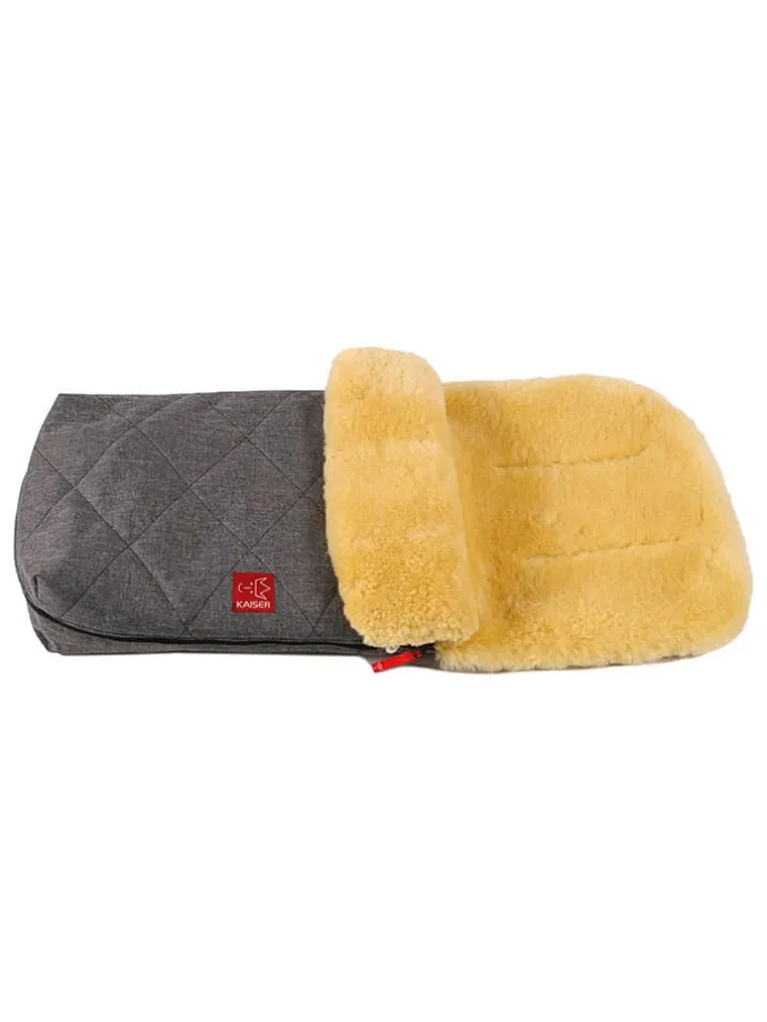 Lammfell-Fußsack "Natura" in Grau - (L)85 x (B)45 cm