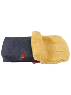 Lammfell-Fußsack "Natura" in Dunkelblau - (L)85 x (B)45 cm