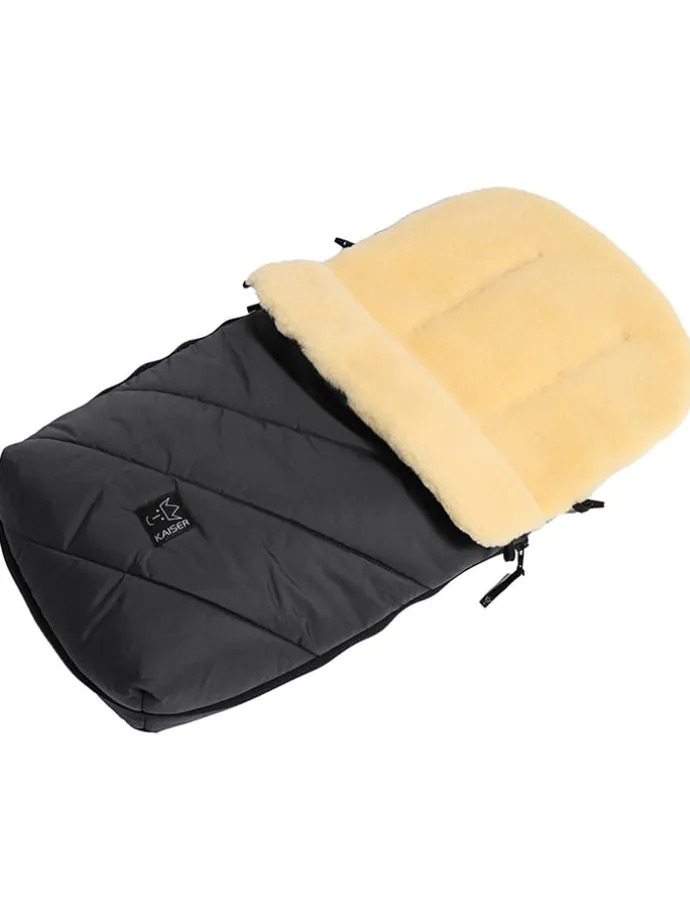 Lammfell-Fußsack "Polar" in Anthrazit - (L)85 x (B)43 cm