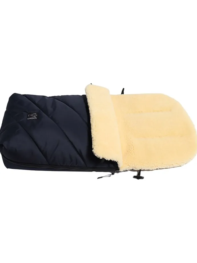 Lammfell-Fußsack "Polar" in Dunkelblau - (L)85 x (B)43 cm