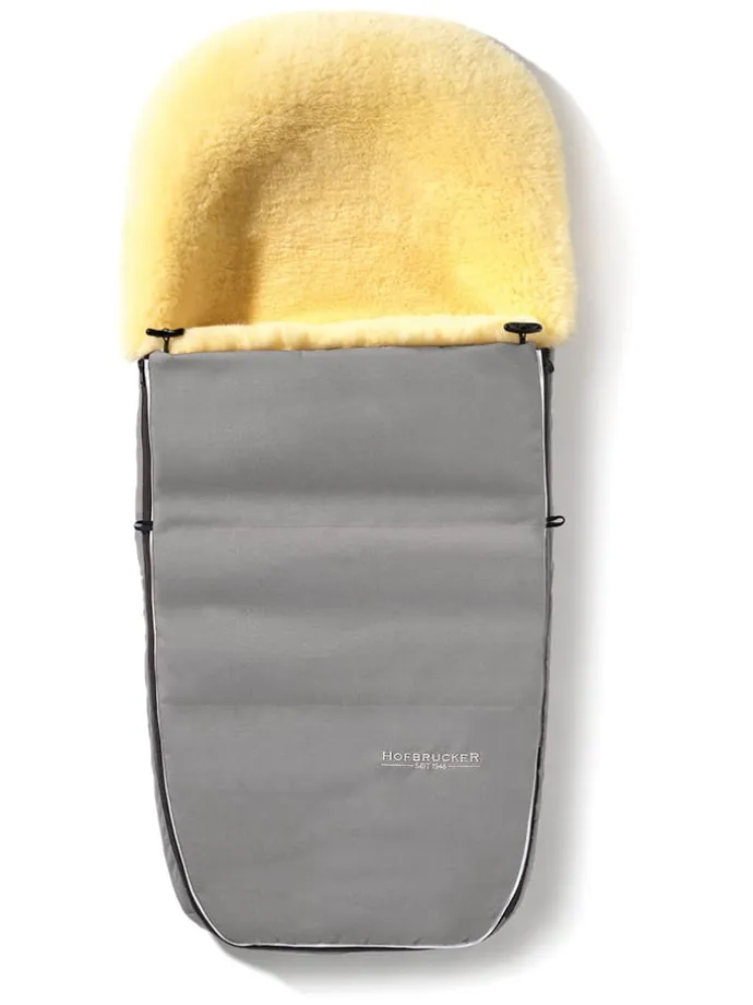 Lammfell-Fußsack "Polaris" in Grau - (L)105 x (B)40 cm
