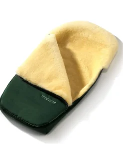 Lammfell-Fußsack "Polaris" in Dunkelgrün - (L)105 x (B)40 cm
