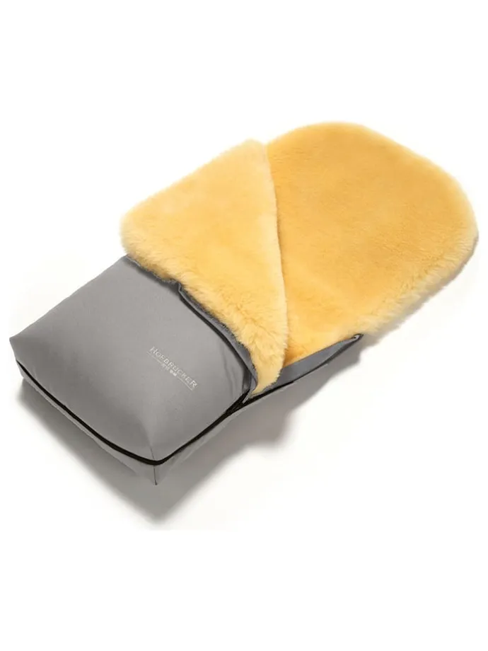 Lammfell-Fußsack "Putzi" in Grau - (L)90 x (B)34 cm